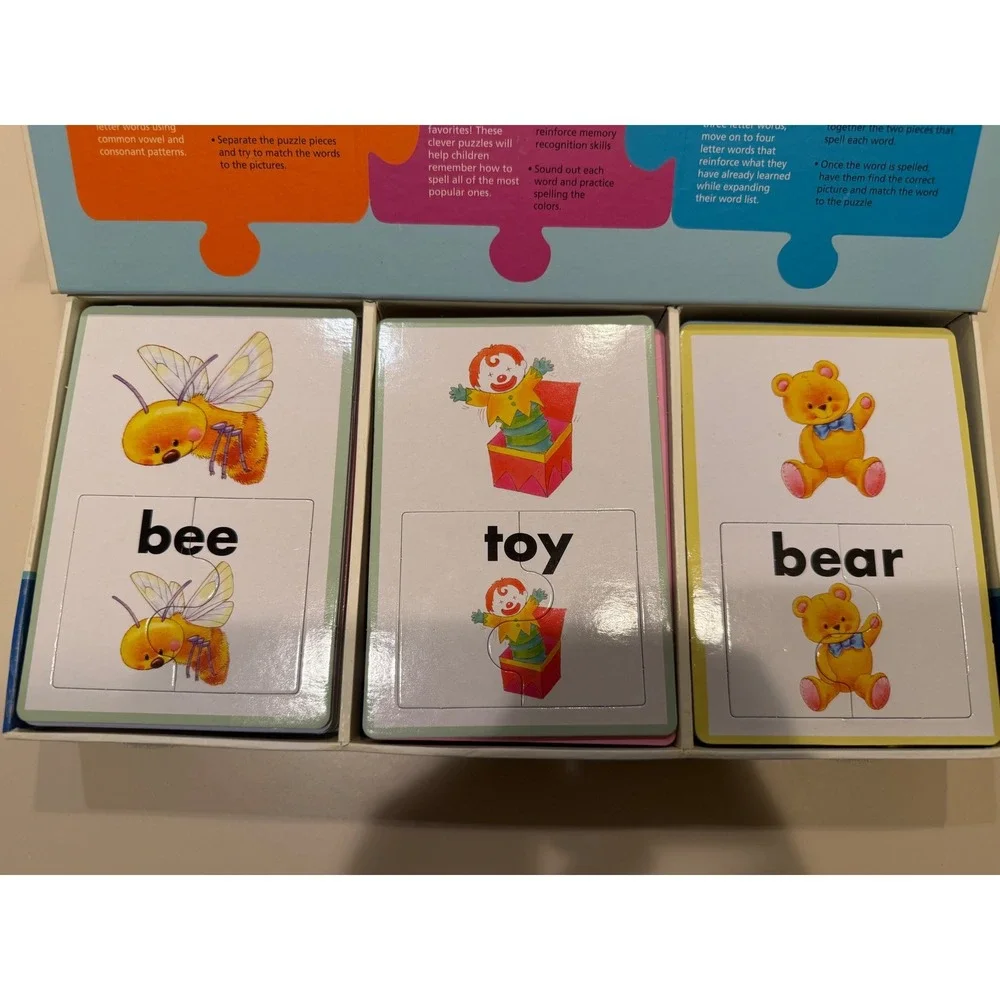 Spicebox I Can Spell Educational Puzzle Set Kids Learning 3 & 4 Letter Words